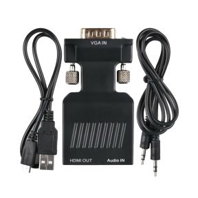 VGA to HDMI 1080P AV Converter HDTV Audio Video Cable Adapter for PC DVD