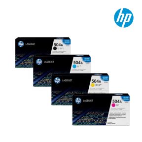 HP 504A 1 Set Original Toner Black Cyan Yellow magenta For HP Color LaserJet CM3530, CM3530fs, CP3525dn, CP3525dn, CP3525n Printers