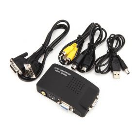 AV S-Video RCA VGA Composite Video to VGA Converter Adapter for HDTV DVD Monitor