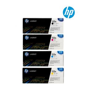 HP 123A 1 Set Original Toner | Black Q3970A | Cyan Q3971A | Yellow Q3972A | Magenta Q3973A For HP Color LaserJet 1500, 1500L, 1500Lxi, 2500, 2500, 2500Lse, 2500n, 2500tn, 2550, 2550L, 2550Ln, 2550n, 2820, 2840 Printers