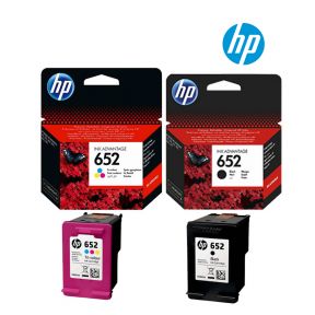 HP 652 Ink Cartridge 1 Set | Black F6V24A | Cyan F6V25A For HP Deskjet 1115, 1118, 2135, 2136, 2138, 3635, 3636, 3785, 3835, 4535, 4536, 4538, 4675, 4676, 4678 Inkjet Printer