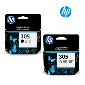 HP 305 Ink Cartridge 1 Set | Black 3YM61AE | Colour 3YM60AE For HP DeskJet 2320, 2710, 2720, 2721, 2722, 2723, 2724, Plus 4110, 4120, 4130, ENVY 6010, 6020, 6022, 6030, 6032,  ENVY Pro 6420 , 6422 , 6430, 6432 All-in-One Printer