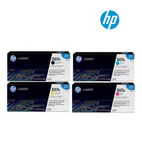 HP 307A 1 Set Original Toner | Black CE740A | Cyan CE741A | Yellow CE742A | Magenta CE743A For HP Color LaserJet Pro CP5225dn, CP5225n, CP5220, 5221, 5223, 5225, 5227, 5229 Printers