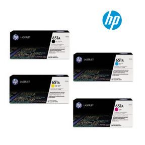 HP 651A 1 Set Original Toner | Black CE340A | Cyan CE341A | Yellow CE342A | Magenta CE343A For HP LaserJet Enterprise Color MFP 775dn All-In-One A3,  MFP 775z, MFP M775z+, MFP M775f Printers