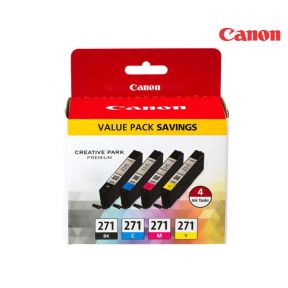 Canon CLI-271 Ink Cartridge 4-Color Multipack For PIXMA MG5720, MG5721, MG5722, MG6820, MG6821, MG6822, MG7700, MG7720, TS5020, TS6020, TS8020, TS9020 Printers