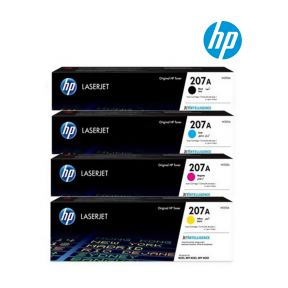 HP 207A 1 Set Original Toner | Black W2210A | Cyan W2211A | Yellow W2212A | Magenta W2213A For P Color LaserJet Pro M255dw, M255nw, MFP M283fdn,  MFP M282nw,  MFP M283fdw Printers 