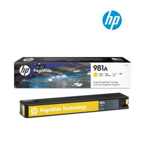 HP 981A Yellow Original  Ink Cartridge (J3M70A) for HP PageWide Enterprise Color Flow MFP 586z , 586f, 586dn, 556xh, 556dn Printer