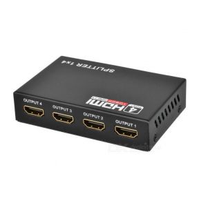 1x4 HDMI Splitter, 1 in 4 Out HDMI Splitter Audio Video Distributor 