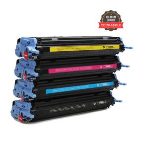 HP 124A 1 Set Compatible Toner | Black Q6000A | Cyan Q6001A | Yellow Q6002A | Magenta Q6003A For HP Color LaserJet 1600,2600, 2600n, 2605, 2605dn, 2605dtn, CM1015 MFP, CM1017 MFP Printers